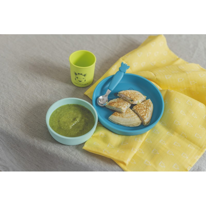Set repas silicone Sophie la Girafe Azur - VULLI